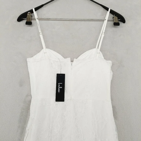 New Lulus Elaborate Love White Lace Bustier Tiered High-Low Maxi Dress P1967 - Picture 6 of 9